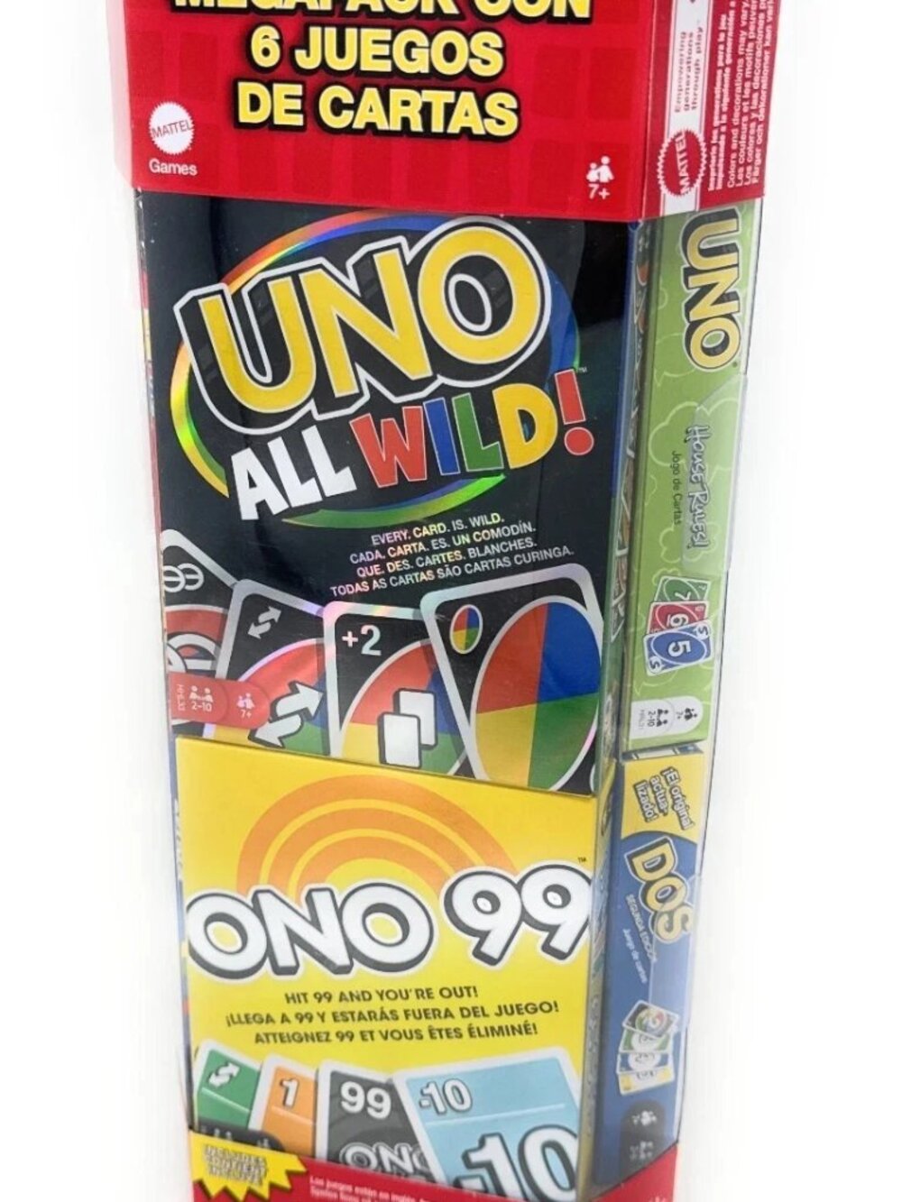 NEW Mattel UNO Mega Pack Ono 99, DOS, Phase 10, UNO All Wild, 6 Card Games